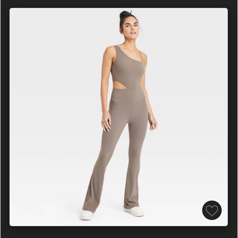 Womens asymmetrical flare bodysuit by the joy lab in dark grey NWT